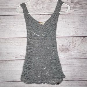 Roxy loose knit gray tank top